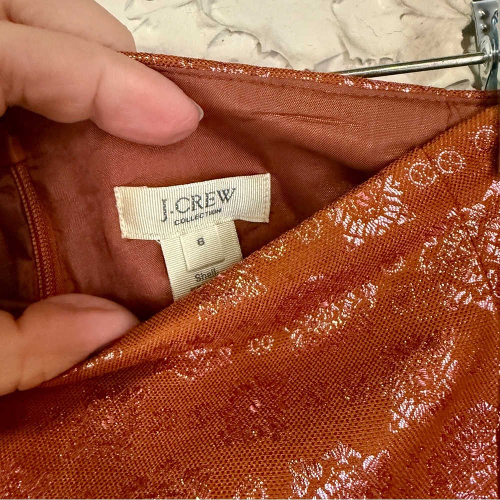 J. Crew Red/Orange Patterned Mini Skirt - Picture 5 of 8